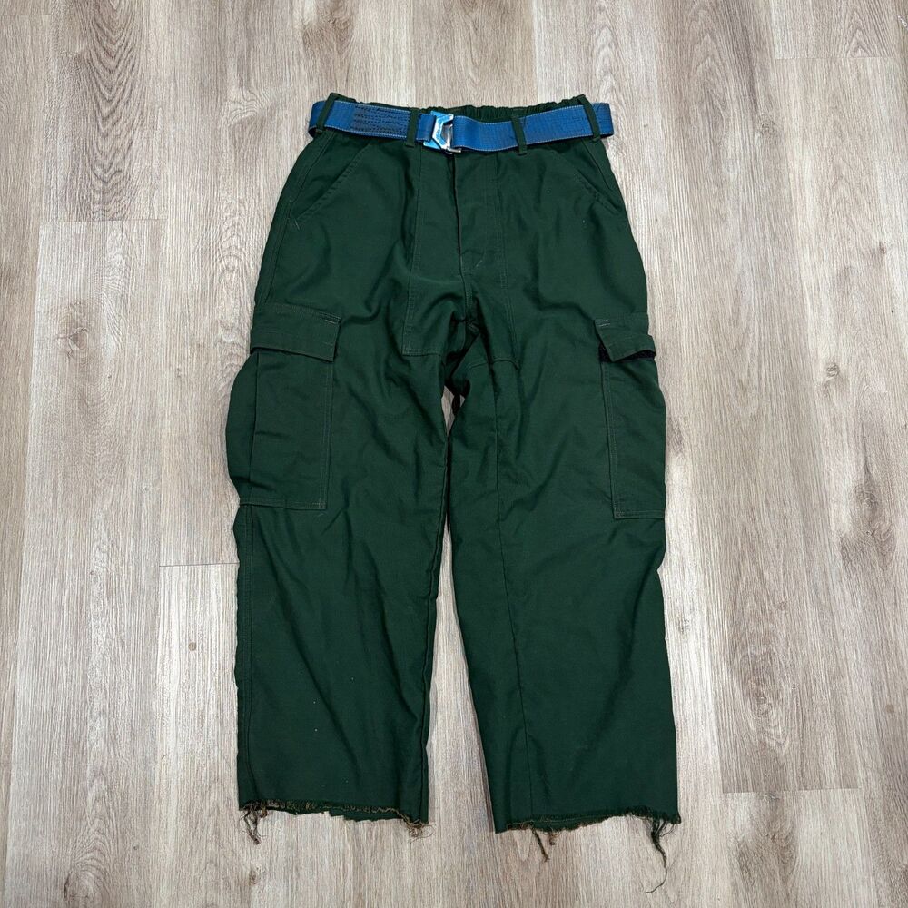 Vintage 80s 90s Wildland Firefighting Pants Nomex Green Cargo USA MADE 31x27.5